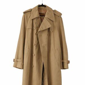 Vintage Repp Ltd Tan Trench Coat Mens 40 Plaid Lined Double Breasted Overcoat